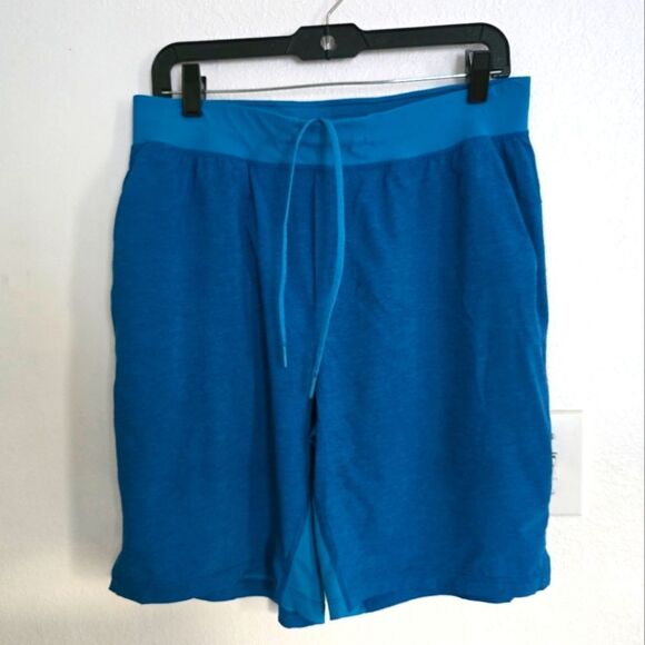 Lululemon T.H.E. Short Athletic 9” Linerless Heathered Vivid Aqua Blue Size L - Picture 2 of 8